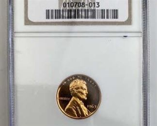  1963 Lincoln Cent NGC PF-69 Red.  Wow!  NGC Price Guide $300, only 10 coins in higher grade with 216 in this grade.  Rare coin especially since the cameo designation wasn't present in many 1960's proofs.  Rare high grade!