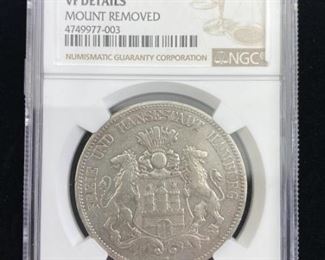  1876-J German 5 Mark, NGC VF-Details Silver