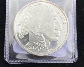  1oz Silver Buffalo Style Round .999