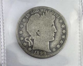  1898-O Barber Silver Half Dollar, U.S. 50c