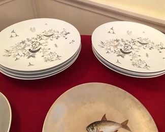 Raymond Loewy designed, Rosenthal: Birds on Trees, set of eight dishes