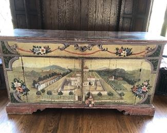 Wonderful hand painted Camard, French sideboard bought at the Paris Flea Markets