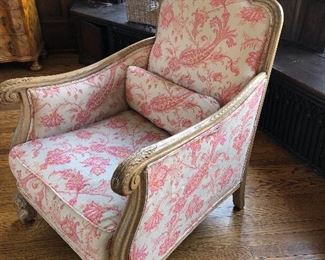 Handsome carved deep back antique chair