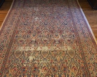 23’ x 6’2” antique Oriental runner, with considerable wear