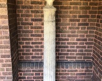 One of a pair of cement garden Herm, approximately 6 feet tall original to the 1918 house