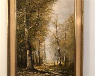 Large European oil on canvas, signed