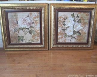 2 Gorgeous Framed Floral Prints