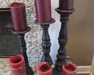 5 Luxury Large Candles with Holders
