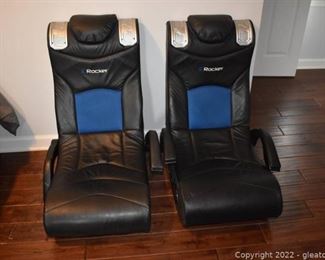Two Blue X Rocker Gaming Chairs