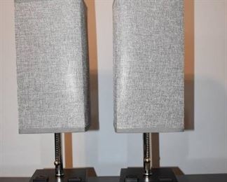 Two Modern Design Table Lamps with USB and Plug Connections