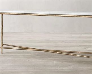 Brass & Marble Long Console Restoration Hardware       W60" x H30" x D14"