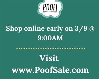 Shop select items from this home on POOFSALE.COM