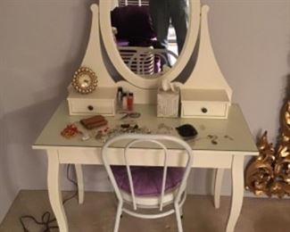 Make up desk with mirror and chair. Accessories sold separately.