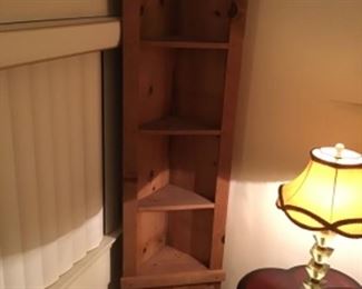 Corner display unit. 6‘2“ tall; 18 inches wide; 16 inches deep