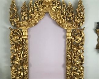 Thai archway. Purchased in Bangkok in 2003. Hand carved wood, hand painted, one of a kind. 9 foot high, 6 1/2 foot at base. Fully documented including purchase, shipping, and shipping insurance. This item removed from wall by purchaser within 72 hours of sale end.