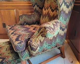 Wing Armchair with footstool by Century.