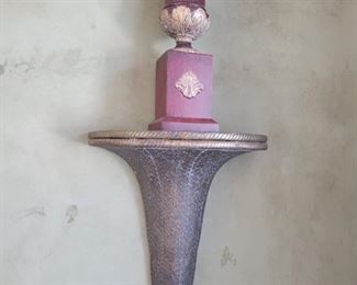 A pair of Wall Sconces by John Richard.   A pair of covered Urns.