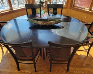 Dining Table with 6 Chairs by Nichols and Stone. 