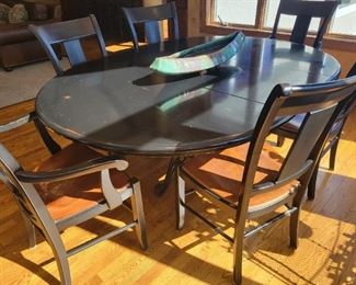 Dining Table with 6 Chairs by Nichols and Stone. 