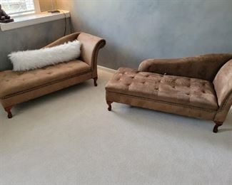 Chaise lounges with storage.