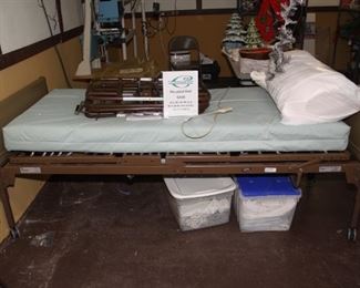 hospital bed-works and linens below belong to it