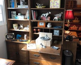 Vintage, Ranch Oak, Book Case Secretary Desk