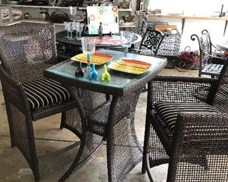 Outdoor Wicker Bistro Set