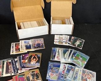 Collection of Baseball, Football and Basketball trading cards.