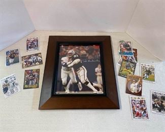 NFL Topps And Pacific Card Bundle And Signed Print Ted Hendricks