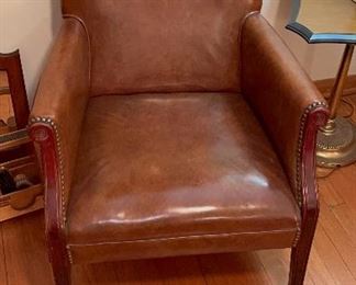 Leather Chair with Nail Stud Trim