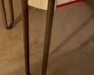 Vintage White and Red Enamel top table.  Silverware drawer intact!