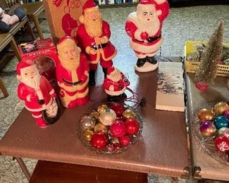 Vintage Santa plastic and blow molds