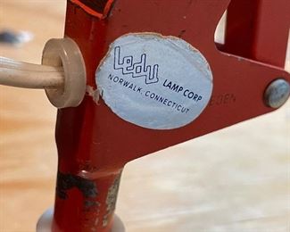 Vintage Ledu  orange lamp architect drafting desk lamp articulating mid century