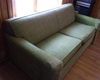 Lime Green Tweed Sleeper Sofa (yes, it really is a striking green!)