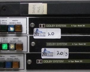 LOT OF 3 DOLBY A TYPE MODEL 361 FRAMES WITH 2 DOLBY SR CAT 280 MODULES

