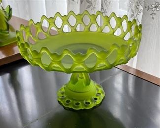 Satin glass compote by Westmoreland