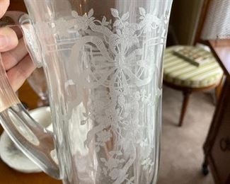 Etched pitcher