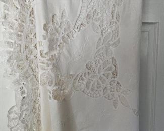 Large Battenberg lace tablecloth 