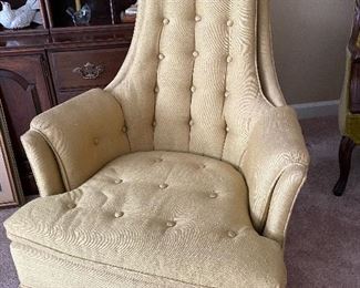 One of two mid-century chairs