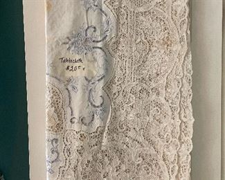 Gorgeous lace & embroidered tablecloth