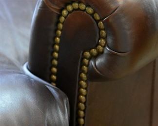 leather chair and ottoman (by Hancock & Moore), nailhead trim (detail)