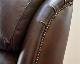 leather chair and ottoman (by Hancock & Moore), nailhead trim (detail)