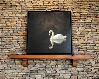 Swan painting #reflection #square #blackbackground
