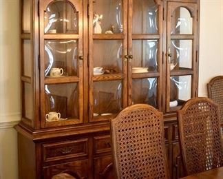 handsome china cabinet with bubble glass