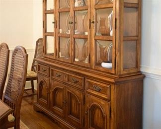 china cabinet with bubble glass