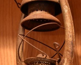 rusted metal lantern