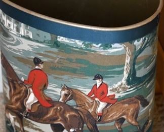 hunt scene wastebasket 