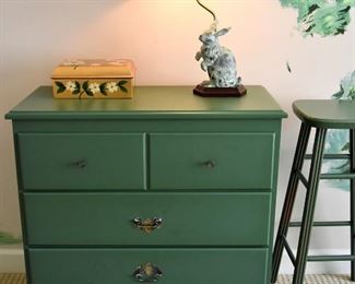 dresser and bunny lamp 