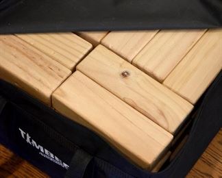 Jenga-style yard game