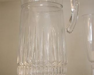 clear glass pitcher